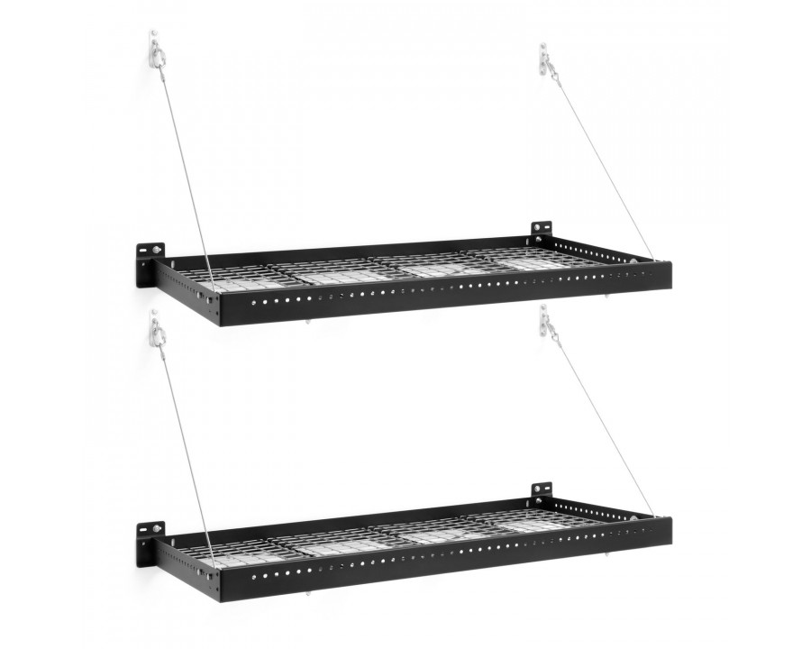 NewAge - Pro Series Black 2x4ft Wall Mounted Shelf (2 pack)