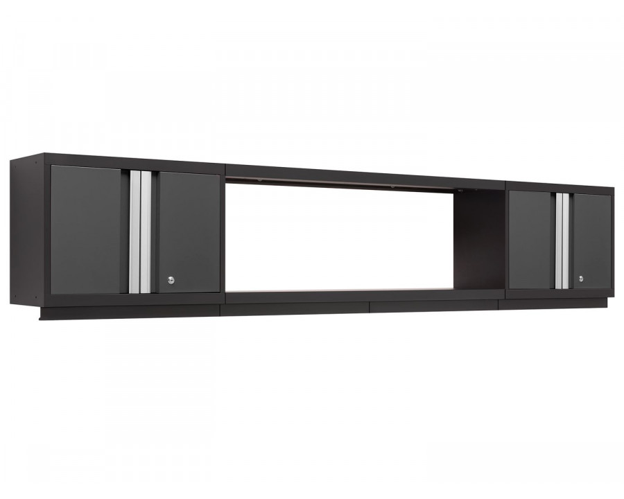 NewAge - Bold Series Gray 3 Piece Set (2xWall Cabinet, 48" Integrated Display Shelf)