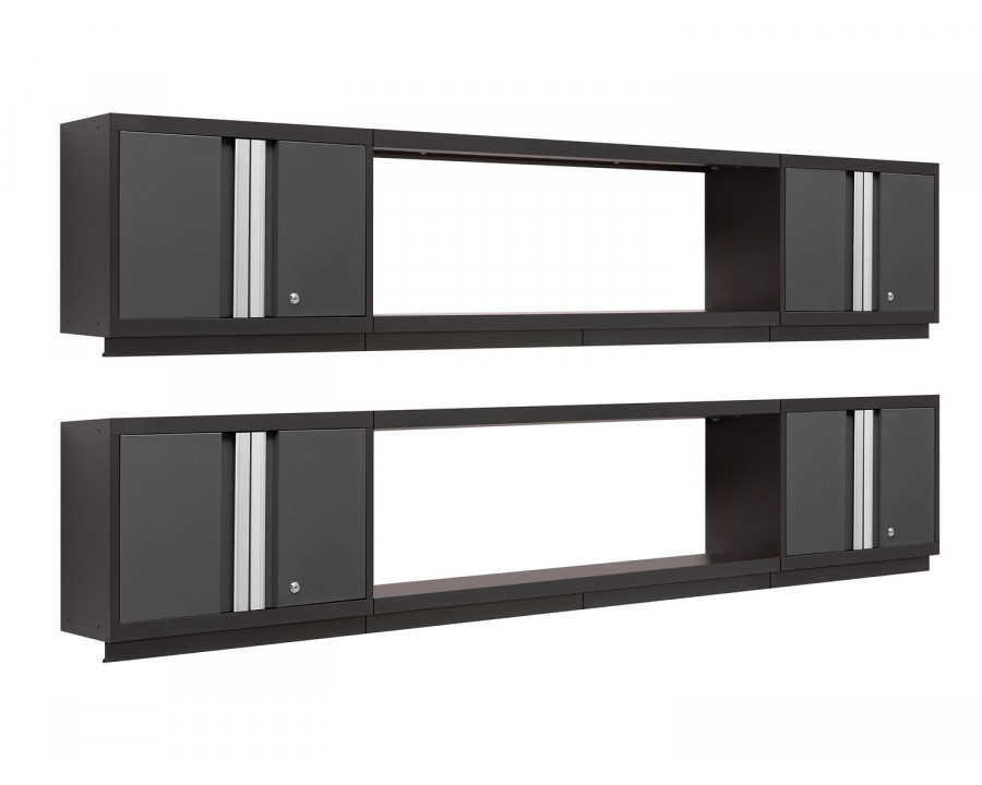 NewAge - Bold Series Gray 6 Piece Set (4xWall Cabinet, 2x48" Integrated Display Shelf)