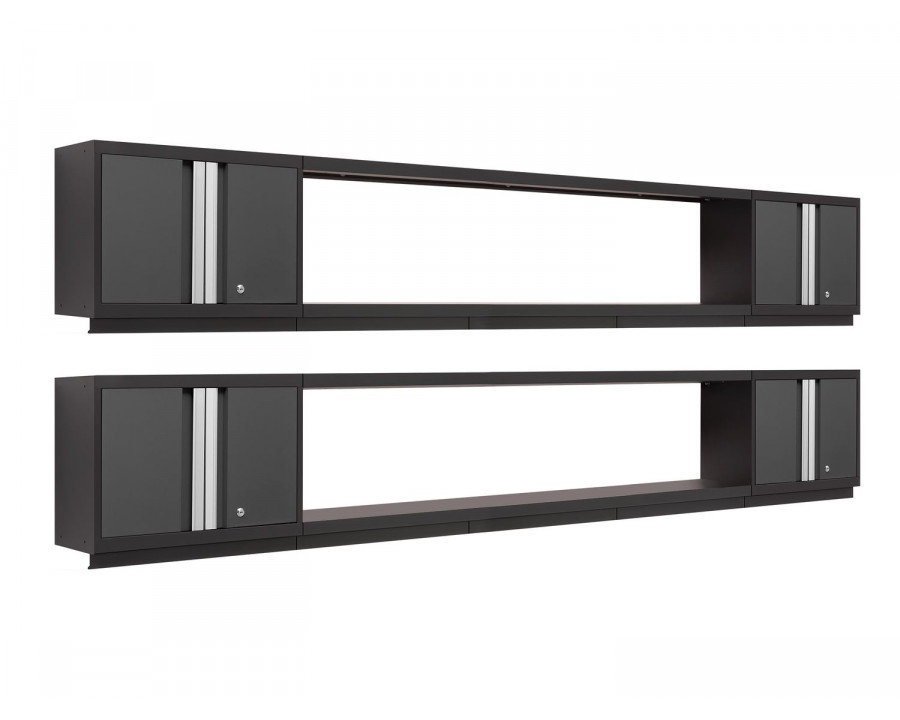 NewAge - Bold Series Gray 6 Piece Set (4xWall Cabinet, 2x72" Integrated Display Shelf)