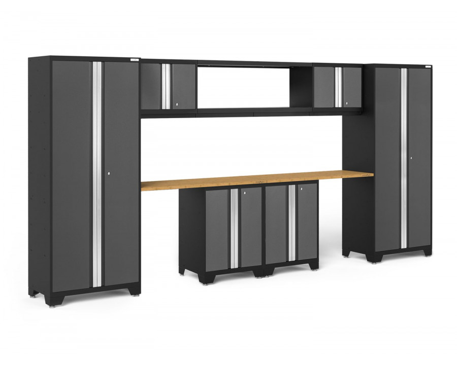 NewAge - Bold Series Gray 9 Piece Set (2XLWB, 48" Integrated Display Shelf, 2X48" BAM)