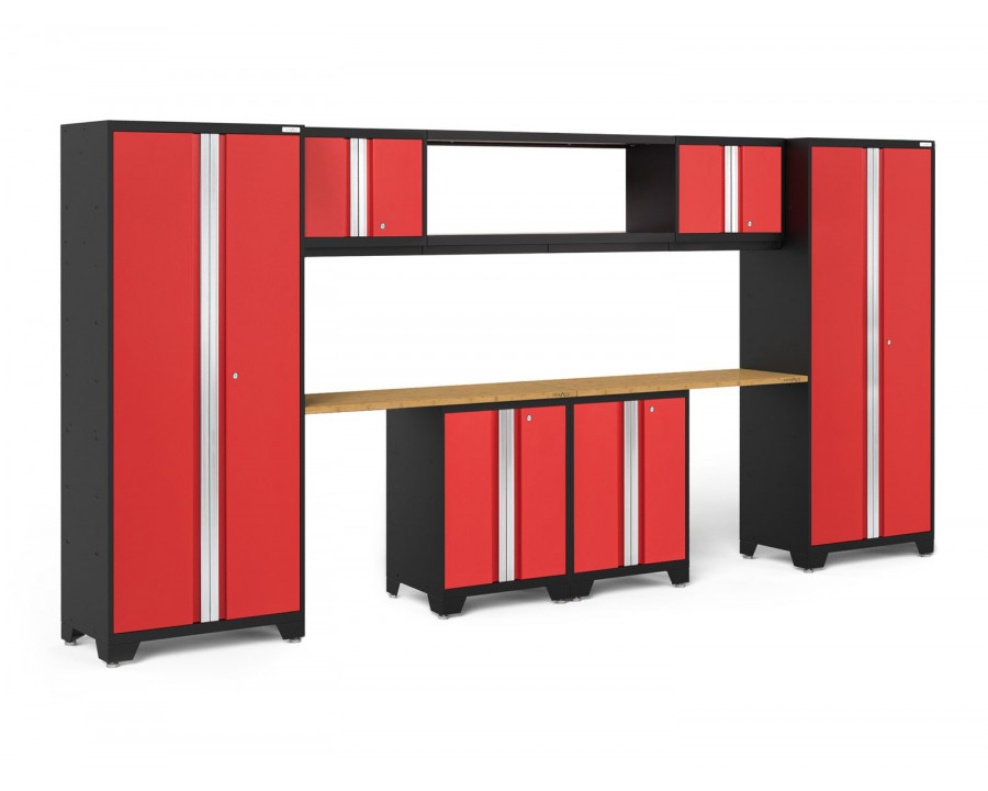 NewAge - Bold Series Red 9 Piece Set (2XLWB, 48" Integrated Display Shelf, 2X48" BAM)