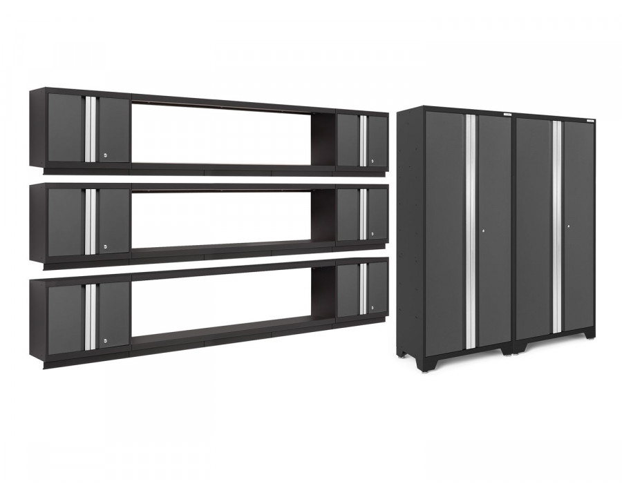 NewAge - Bold Series Gray 11 Piece Set (2xLWWW, 3x72" Integrated Display Shelf)