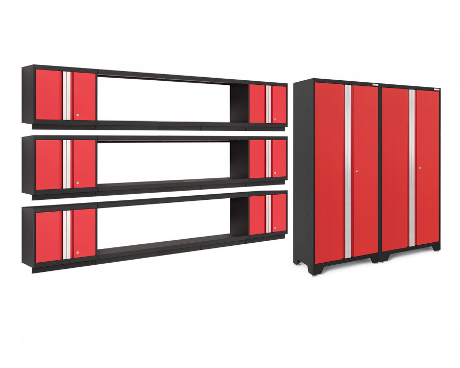 NewAge - Bold Series Red 11 Piece Set (2xLWWW, 3x72" Integrated Display Shelf)