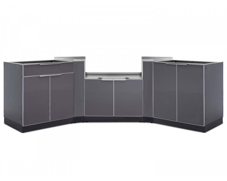 NewAge - Outdoor Kitchen Aluminum Slate Gray 4-Piece Modular Cabinet Set (65285)