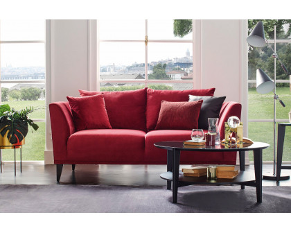 Nova - Gravity Plus Exen Burgundy 2-Seater Sofa with Walnut Legs