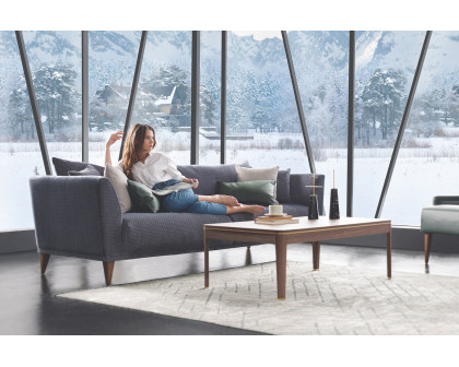 Nova - Gravity Plus Gray 3-Seater Sofa with Walnut Legs