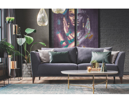 Nova - Gravity Plus Gray 3-Seater Sofa with Walnut Legs