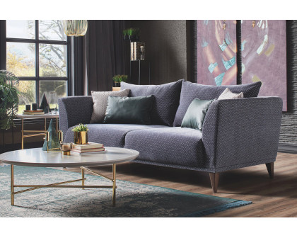 Nova - Gravity Plus Gray 3-Seater Sofa with Walnut Legs