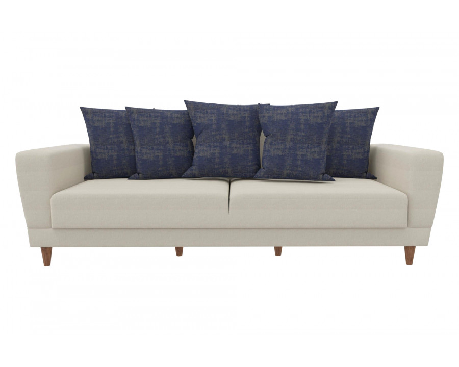 Nova - Dolce Cream/Blue 3-Seater Sofa Bed