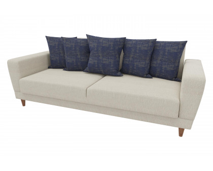 Nova - Dolce Cream/Blue 3-Seater Sofa Bed