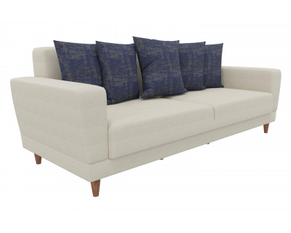 Nova - Dolce Cream/Blue 3-Seater Sofa Bed