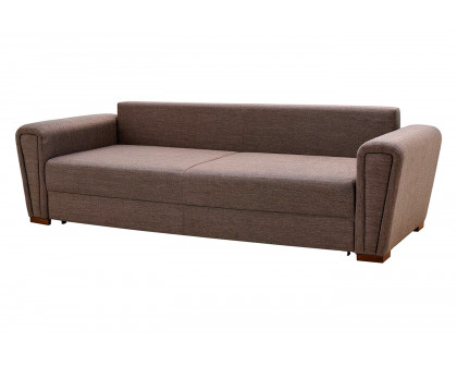 Nova - Brera Brown/Blue 3-Seater Sofa Bed with Storage