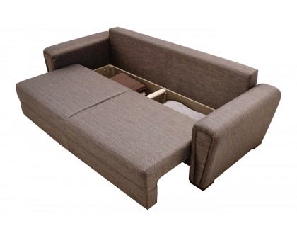 Nova - Brera Brown/Blue 3-Seater Sofa Bed with Storage