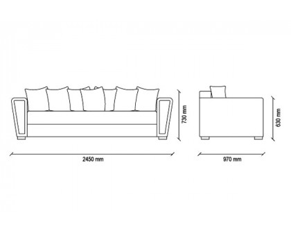 Nova - Brera Brown/Blue 3-Seater Sofa Bed with Storage