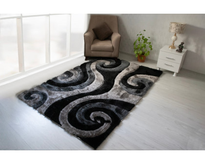 Nova 3D555 Shaggy Area Rug - Gray