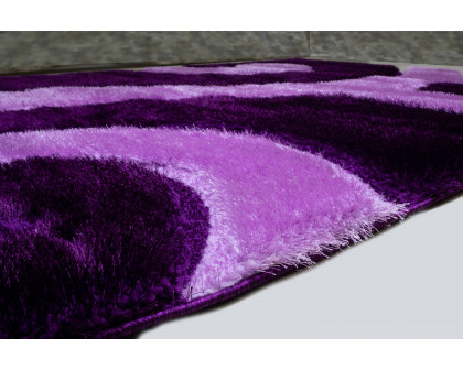 Nova - 3D666 Shaggy Area Rug in Purple