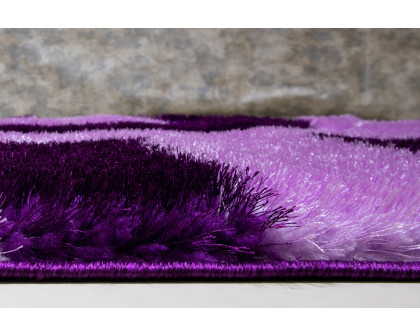 Nova - 3D666 Shaggy Area Rug in Purple