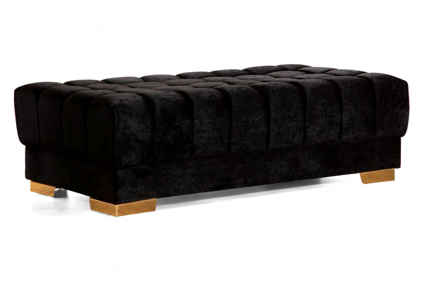 Nova™ Ariana Velvet Rectangle Ottoman - Black