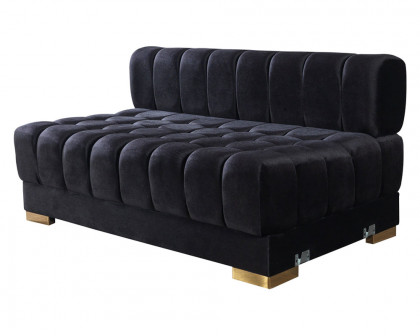 Nova Ariana Velvet Double Chaise Sectional - Black