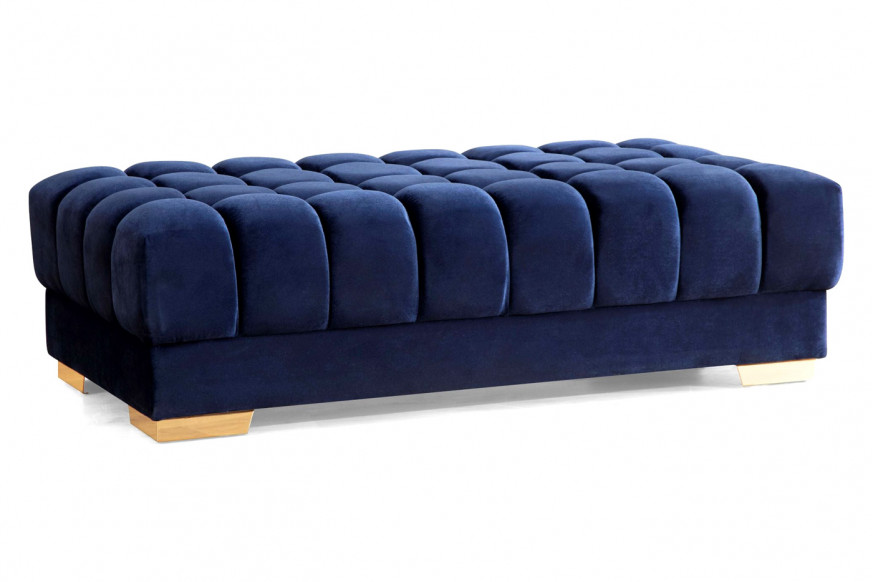 Nova™ Ariana Velvet Rectangle Ottoman - Navy