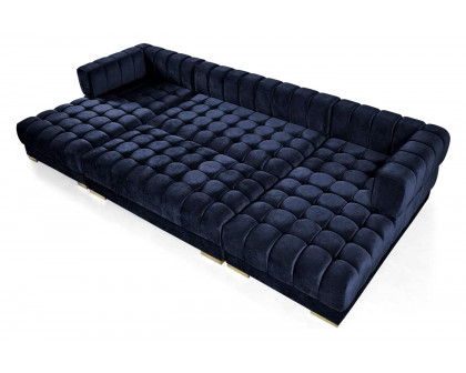 Nova™ Ariana Velvet Rectangle Ottoman - Navy