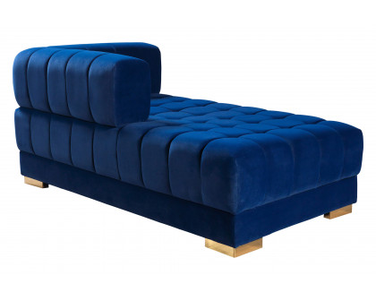 Nova Ariana Velvet Double Chaise Sectional - Blue