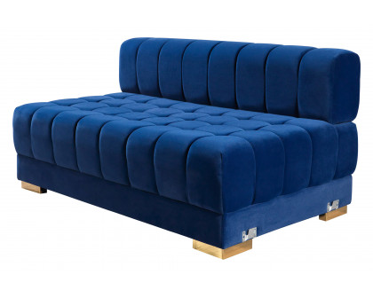 Nova Ariana Velvet Double Chaise Sectional - Blue