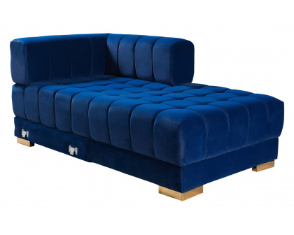 Nova Ariana Velvet Double Chaise Sectional - Blue