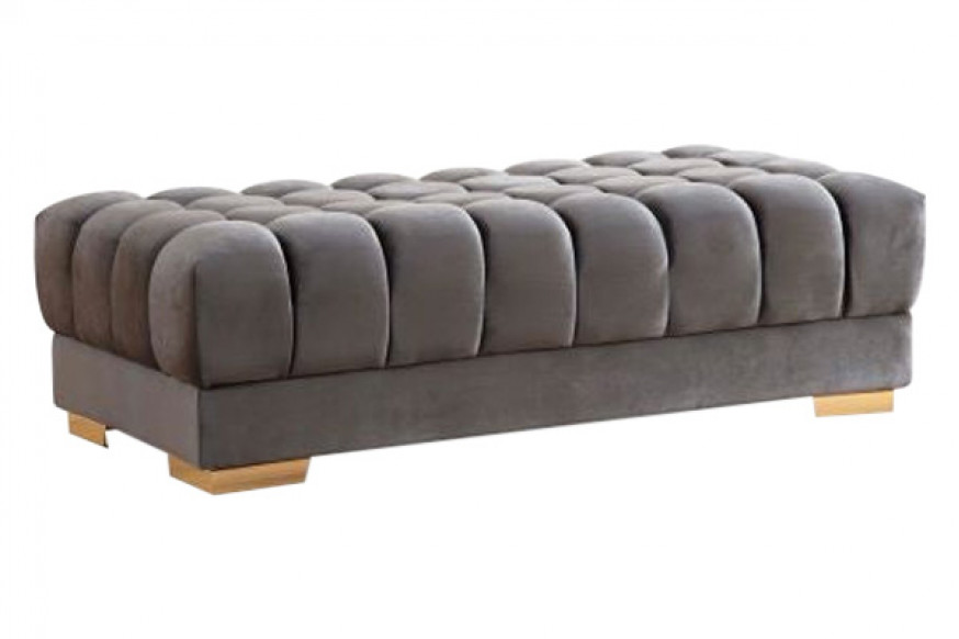 Nova™ Ariana Velvet Rectangle Ottoman - Gray