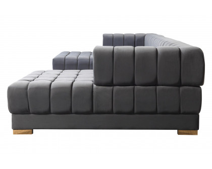 Nova Ariana Velvet Double Chaise Sectional - Gray