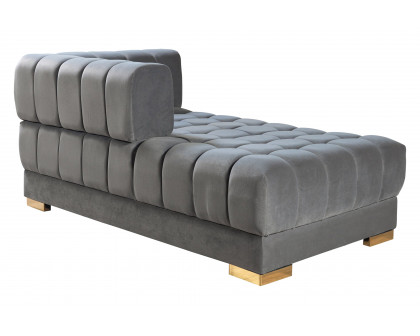 Nova Ariana Velvet Double Chaise Sectional - Gray