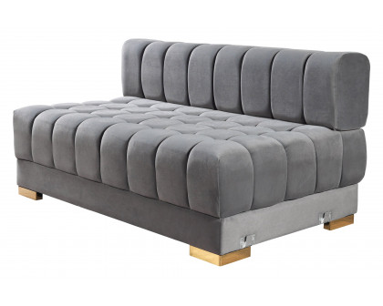 Nova Ariana Velvet Double Chaise Sectional - Gray