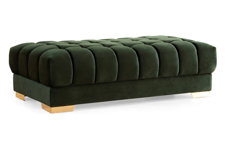 Nova™ Ariana Velvet Rectangle Ottoman - Green