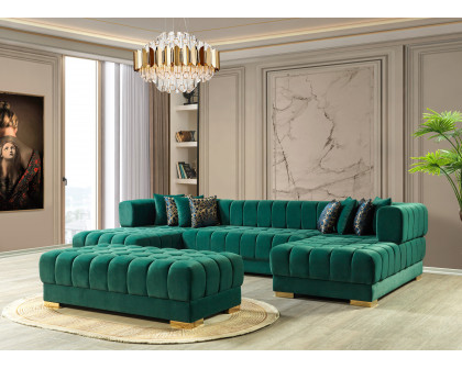 Nova - Ariana Green Velvet Double Chaise 138" Sectional