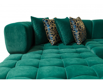 Nova - Ariana Green Velvet Double Chaise 138" Sectional