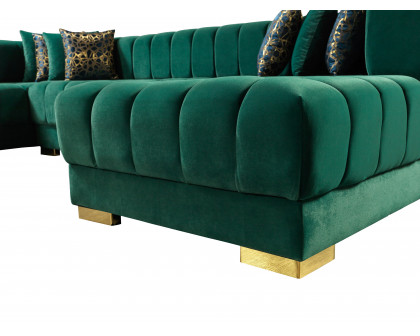 Nova - Ariana Green Velvet Double Chaise 138" Sectional