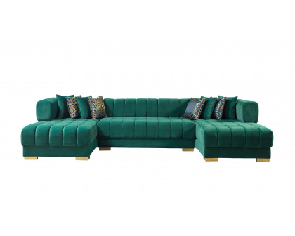 Nova - Ariana Green Velvet Double Chaise 138" Sectional