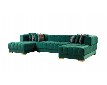 Nova - Ariana Green Velvet Double Chaise 138" Sectional