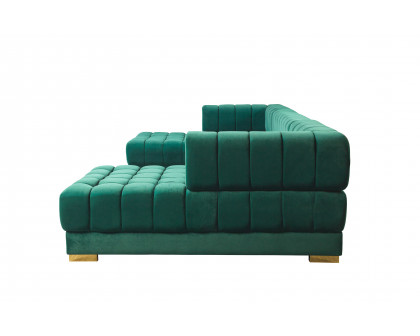 Nova - Ariana Green Velvet Double Chaise 138" Sectional