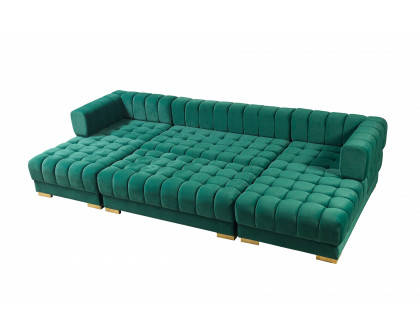 Nova - Ariana Green Velvet Double Chaise 138" Sectional