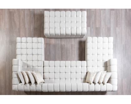 Nova Ariana Velvet Double Chaise Sectional - Ivory