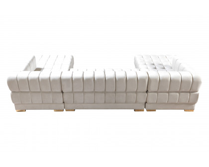 Nova Ariana Velvet Double Chaise Sectional - Ivory