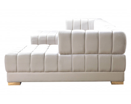 Nova Ariana Velvet Double Chaise Sectional - Ivory