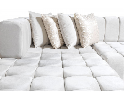 Nova Ariana Velvet Double Chaise Sectional - Ivory