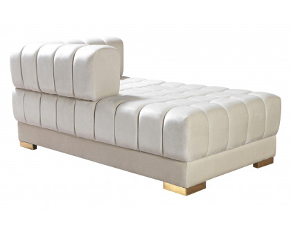 Nova Ariana Velvet Double Chaise Sectional - Ivory