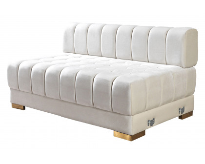 Nova Ariana Velvet Double Chaise Sectional - Ivory