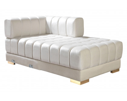 Nova Ariana Velvet Double Chaise Sectional - Ivory