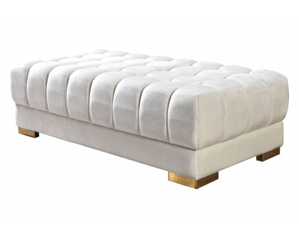 Nova Ariana Velvet Double Chaise Sectional - Ivory