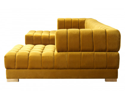 Nova Ariana Velvet Double Chaise Sectional - Mustard